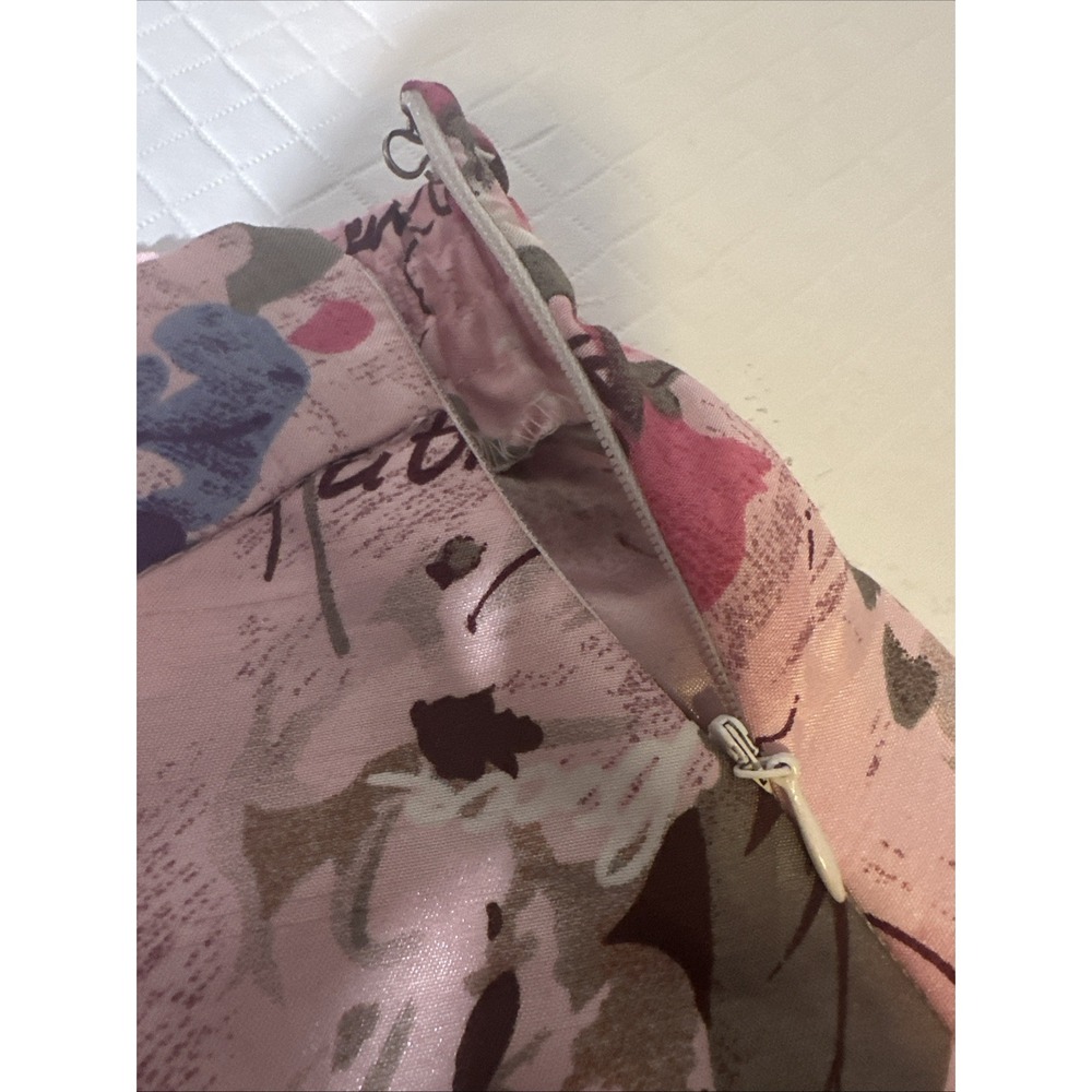 Maggie Sweet Skirt Vintage Pink Floral Pattern Elastic Waist Womens Petite Large - Picture 7 of 15